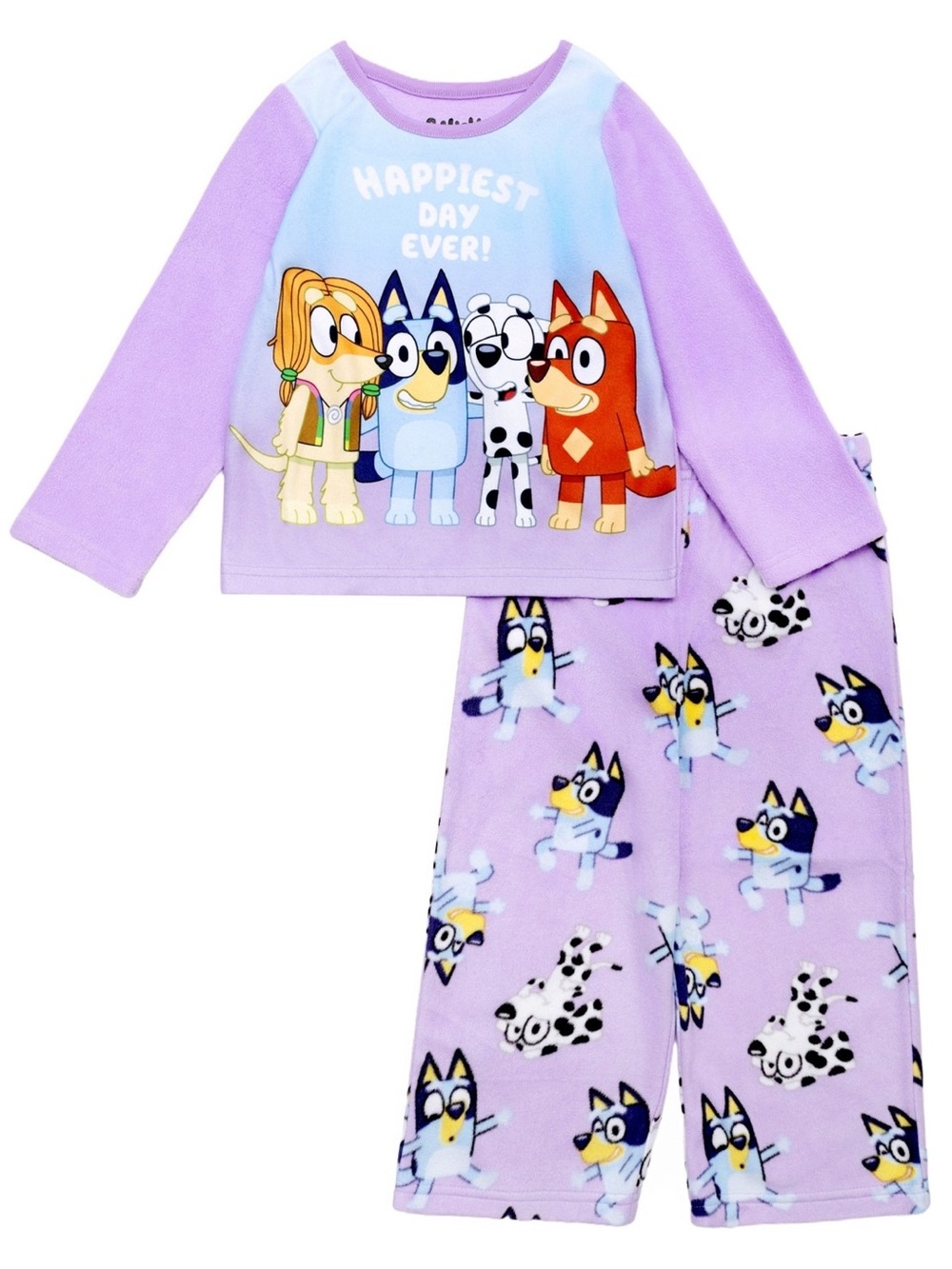 Ame Girls 2T-4T 2-Piece Bluey Top and Open Leg Pants Pajama Set